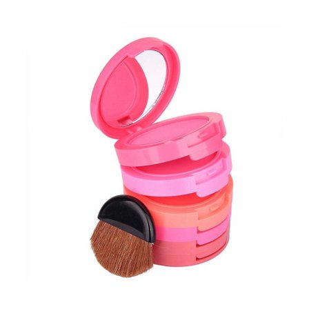 5-i-1 Vattentät Rouge 5-Färgs Rougespalett med Borste Spegel Flytande Rouge Persika