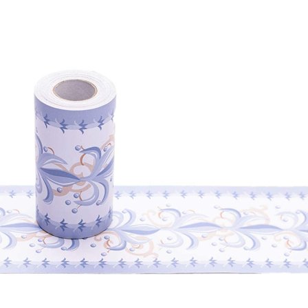 Tapetbort selvklæbende mærkat, 10 cm x 10 meter (blå)