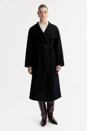 Soft Goat - Long coat - XL - Black