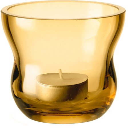 Holmegaard Calabas lyslykt, rav, Ø8,5cm' - 'Amber
