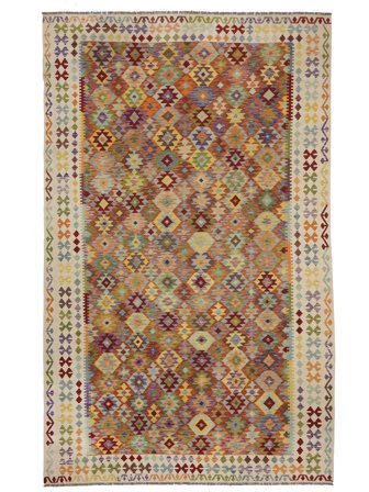 Kilim Afghan Old Style Rug 302X488 Brown/Orange Large Wool, Afghanistan