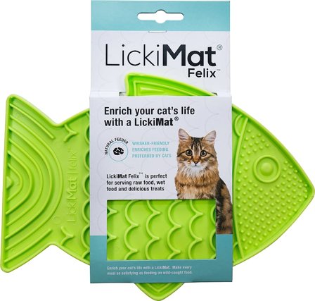LickiMat Felix Kat Grøn, Tøj & Bolig, Foder & Tilbehør, Mad- & Vandskåle