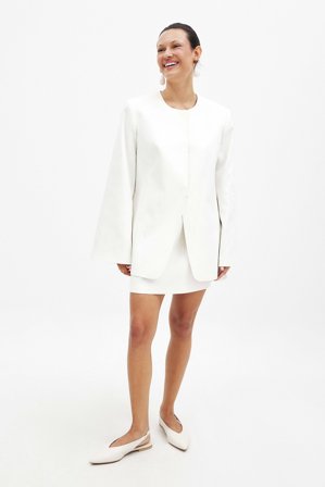 NA-KD Fitted Jacket - Forårsjakker - OffHvid - EU 32
