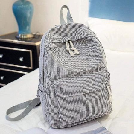 Ryggsäck Stil Mjukt tyg Ryggsäck Kvinnlig Manchester Design Light Gray