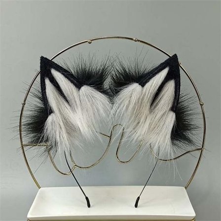 Gull rød ulv rev animasjon dyreører beist KC hale ulveører katteøre pannebånd tilpasset COSPLAY