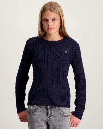 Polo Ralph Lauren Cable-Knit Cotton Sweater Niebieski Swetry Dziewczyna - Kids Brand Store