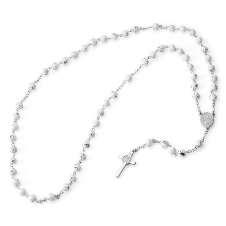 Collana rosario bianco Madonna di Guadalupe per uomini - Rosari