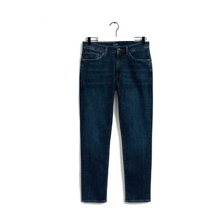 Gant, Slim Fit Hayes Dark Cowboy Blauw, Heren, Maat:W32,stof