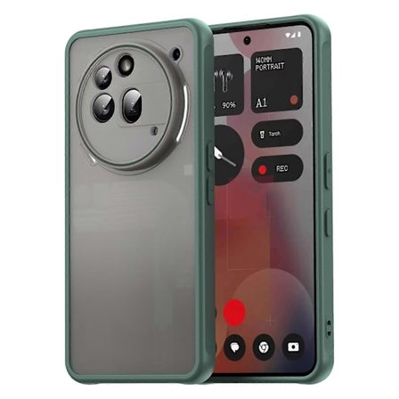 Til Nothing Phone (3a) Pro Cover, Faldbeskyttende Airbags, Frostet Gennemskinnelig PC+TPU Telefon Bagside Cover