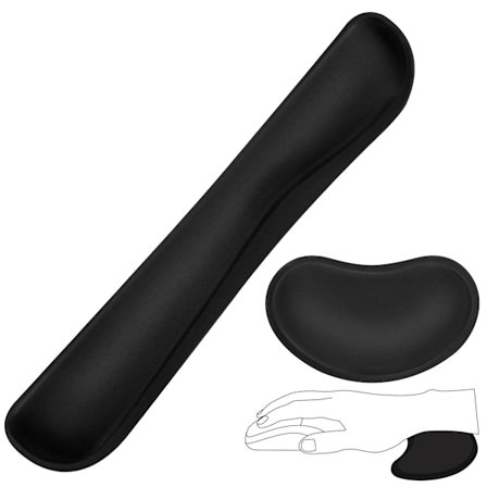 Rannetuki Hiirimatto, Liukumaton Ergonominen Rannetyyny Musta