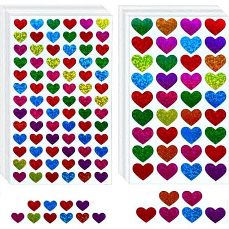 20 ark glitter hjerte klistremerker fargerike dekorative kjærlighetsklistremerker selvklebende glitter hjerte klistremerker for scrapbooking eller 