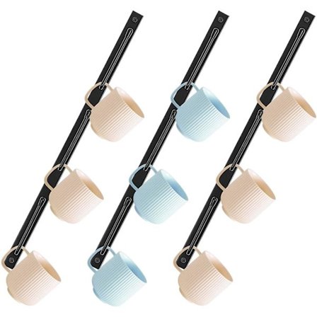 Vertikal Rustik Væg Kaffekrus Holder, Kaffekop Holder Væghængt Holder Til Kaffekopper Te Kopper Og Mason Krukker Og Køkkenredskaber Display (sort,