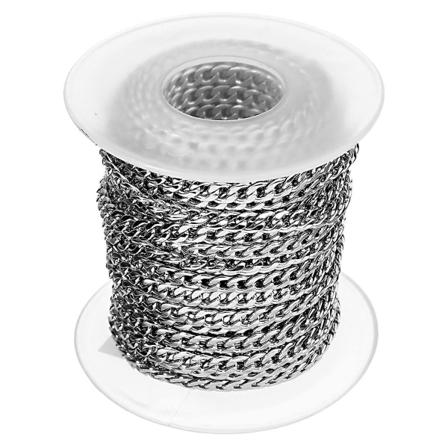 Kedja i rostfritt stål, plattad på sidan, tillbehör för DIY-smycken