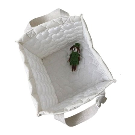 Myk Stoff Vattert Kurv Bærbar for Organisering av Skrivebord og Små Rom