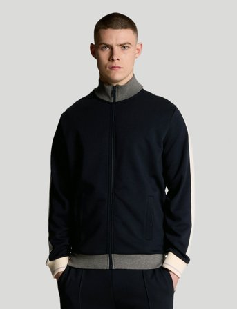 Lyle & Scott Taped Full Zip Track Top - Black - M