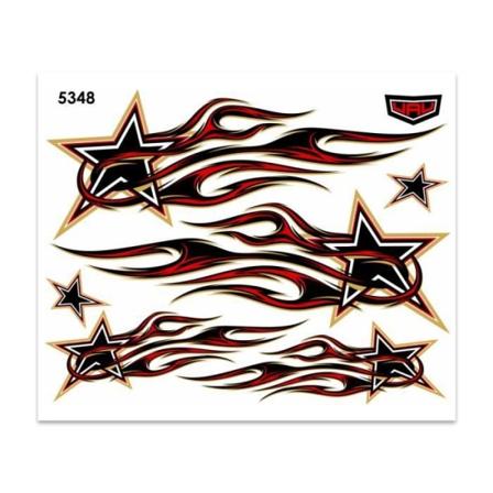 Klistermærker Stars Flames, Rød, 35 x 25 cm