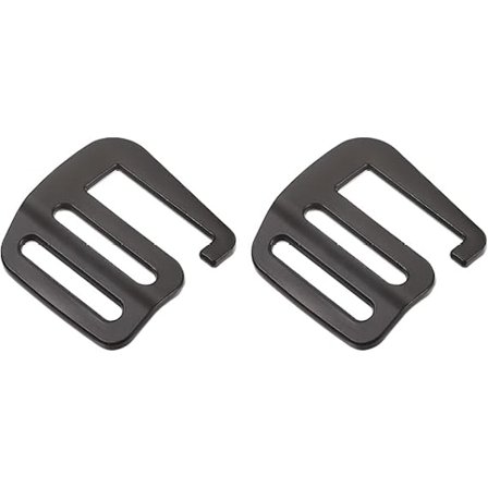 Metalliset G-koukut, Webbing-soljet, G-koukku-aaltolukko, säädettävät liukusoljet, reppujen hihnoille, 2 kpl