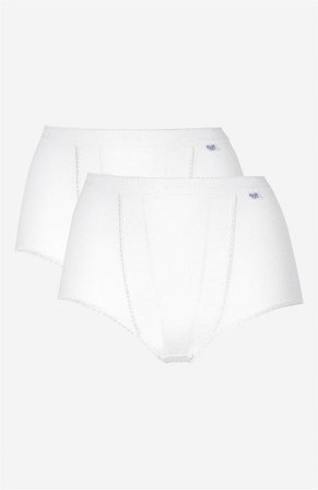 Sloggi - Maxitrusse med en let shaping-effekt Control 2-pack i hvid til damer i størrelse 50 - Cellbes