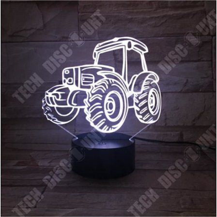 3D LED Yövalo - TD - Traktori - 7 Väriä - Kosketus - Sisävalaistus