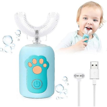 360° U-formet elektrisk tandbørste til børn, USB, 1-6 år