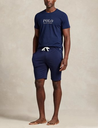 Polo Ralph Lauren Logo Cotton Jersey Sleep Shirt - Navy - M