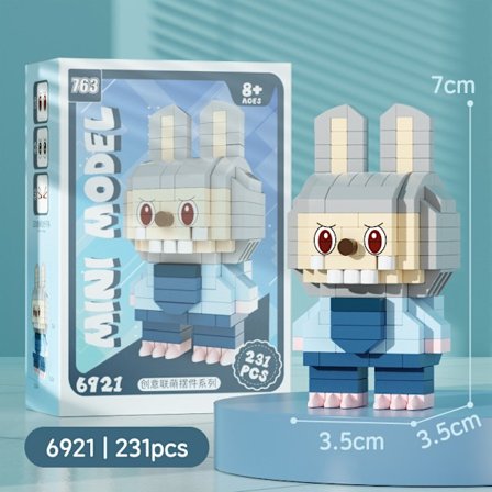 labub små partikler labub blokk tegneserie dukker sammensatte leker små pyntegjenstander