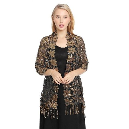 Aftenkjoler Sjal Lady Cape Wraps SORT GULD SORT GULD