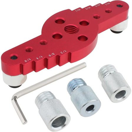 Selvcentrerende boreskabelon-sæt, 2 i 1 træbearbejdningsboreskabelon, locator med rids, selvcentrerende linjeboreguide, hulplacering, dyvel