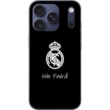 Yhteensopiva Puhelinkuori Apple iPhone 17 Pro Real Madrid Emblem Fotboll Stolthet Vit Guld Klubbmärke