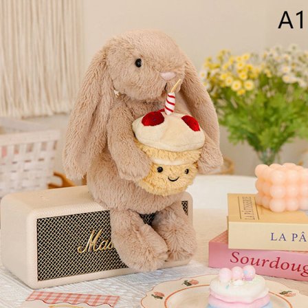 Original Jelly Cat 30cm Blyg Bonnie Holder En Bursdagskake Plu