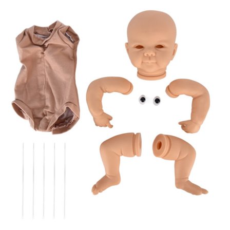 20 tum Reborn Docka Kit Vinyl Mjuk Känsla Livslik Ommålad Oavslutad DIY Babydocka Delar