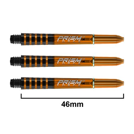 Winmau Prism Force Shafts 4 Sets (12 Darts) 35mm Polycarbonate Orange/Black/Clear Grip Dart Shafts Replacement Accessories