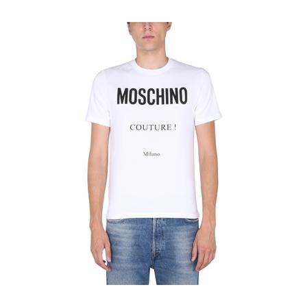 Moschino, T-Shirt Biały, Mężczyzna, Rozmiar: S