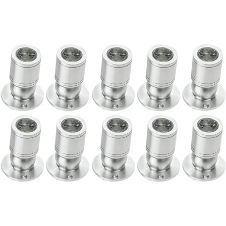 Mini LED Downlight 1w Mini Innfelt Tak Innfelt Spotlight Med Driver 100-265v Ac For Hjem/smykkeskap/stue, 10 stk (sølv, kaldt lys)