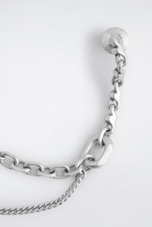 COS Men's Broche De Doble Cadena Con Detalle Aplanado in Plateado