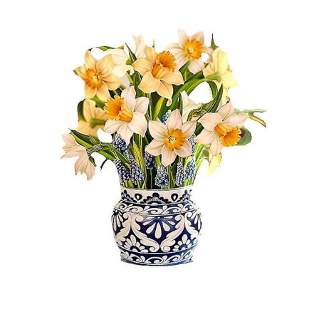 Pappers Pop Up-kort, 12 tum Livsstorlek Evighetsblombukett 3D Pop Up Hälsningskort (FMY)