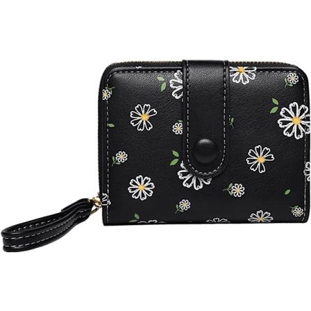 Moderigtigt Daisy Blomster Print Punge med Udvendig Lynlås