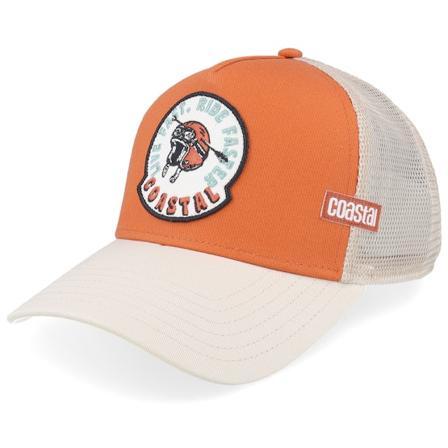 Coastal - Oransje trucker Caps - Hft Ride Faster Off White/Rust A-Frame Trucker @ Hatstore