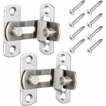 2 stk. Højre Vinkel Dør Bolt Spænde Dørlås Rustfrit Stål Hasp Foldbar Bolt Latch Spænde Skydedør Lås til Vinduer Lade Lås