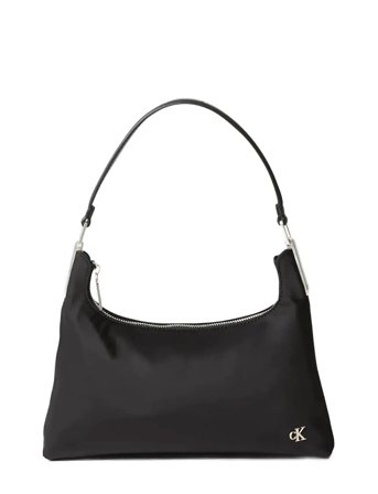 Satin Nylon Small Shoulder Bag Black Calvin Klein