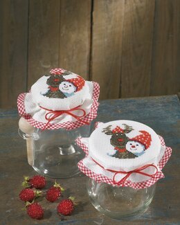 Broderikit Syltburkslock Rudolf och snögubbe 2-pack