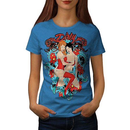 Dirty Hot Girls Naken Dam Royal Bluet-shirt