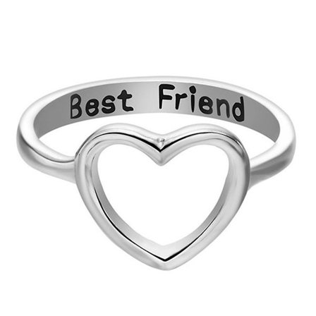 Damer Mote Best Friend Hult Hjerte Finger Ring Fest Smykker Tilbehør Gave
