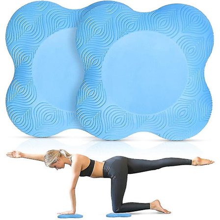 Blå yogamåtte til knæ, yogamåtte til knæ, skridsikker yogamåtte, 2 stk. yogamåtter til knæ