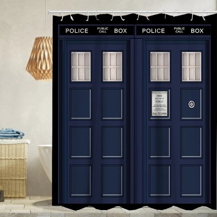 Modern blå duschdraperi, badrum duschdraperi set badrum polyester med 12 krokar, vattentät duschdraperi dekoration hotell kraftig våffelvävd tyg 