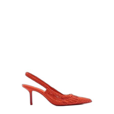 ”Flätas högklackad sko med öppen häl”