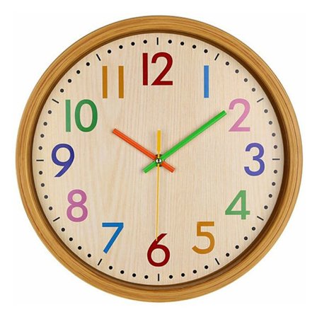 Veggklokker 12 tommer stille fargerike tall barn veggklokke stor dekorativ vegg