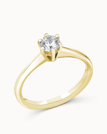 Solitaire Ring Annie 18K Yellow Gold Natural Diamond 0.50 Carat - Engagement Rings & Wedding Rings from Vanbruun