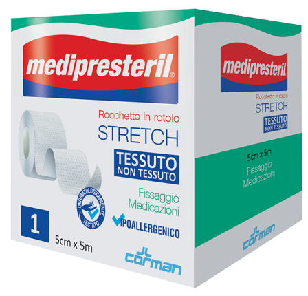Medipresteril Rocchetto Rotolo Stretch Tessuto Non Tessuto 5 cm x