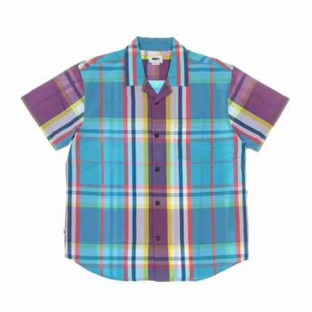 Obey, Ballad Woven short sleeve shirt Blauw, Heren, Maat:S